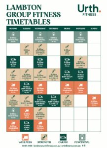 Lambton Group Fitness Timetable